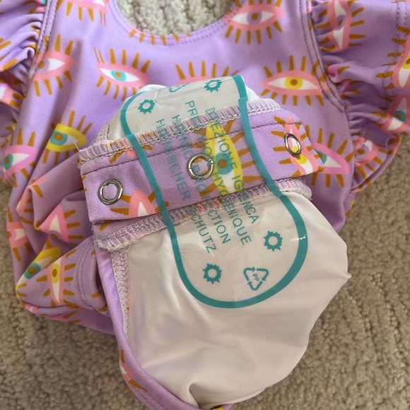 Posh Peanut evil eye baby girl purple one piece bathing suit - Picture 8 of 9